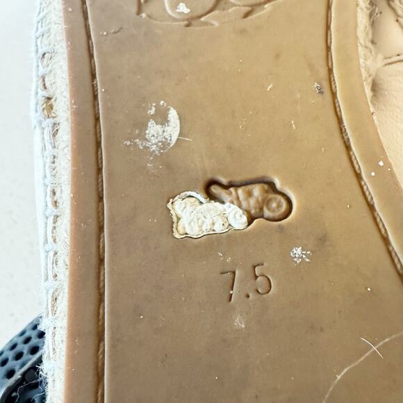 Coach Carley Signature Leather Espadrille Flats Chalk Cream Women's Size 7.5 - Picture 6 of 6